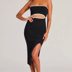 Windsor Leaving Impressions Strapless Ribbed
Knit Midi Dress